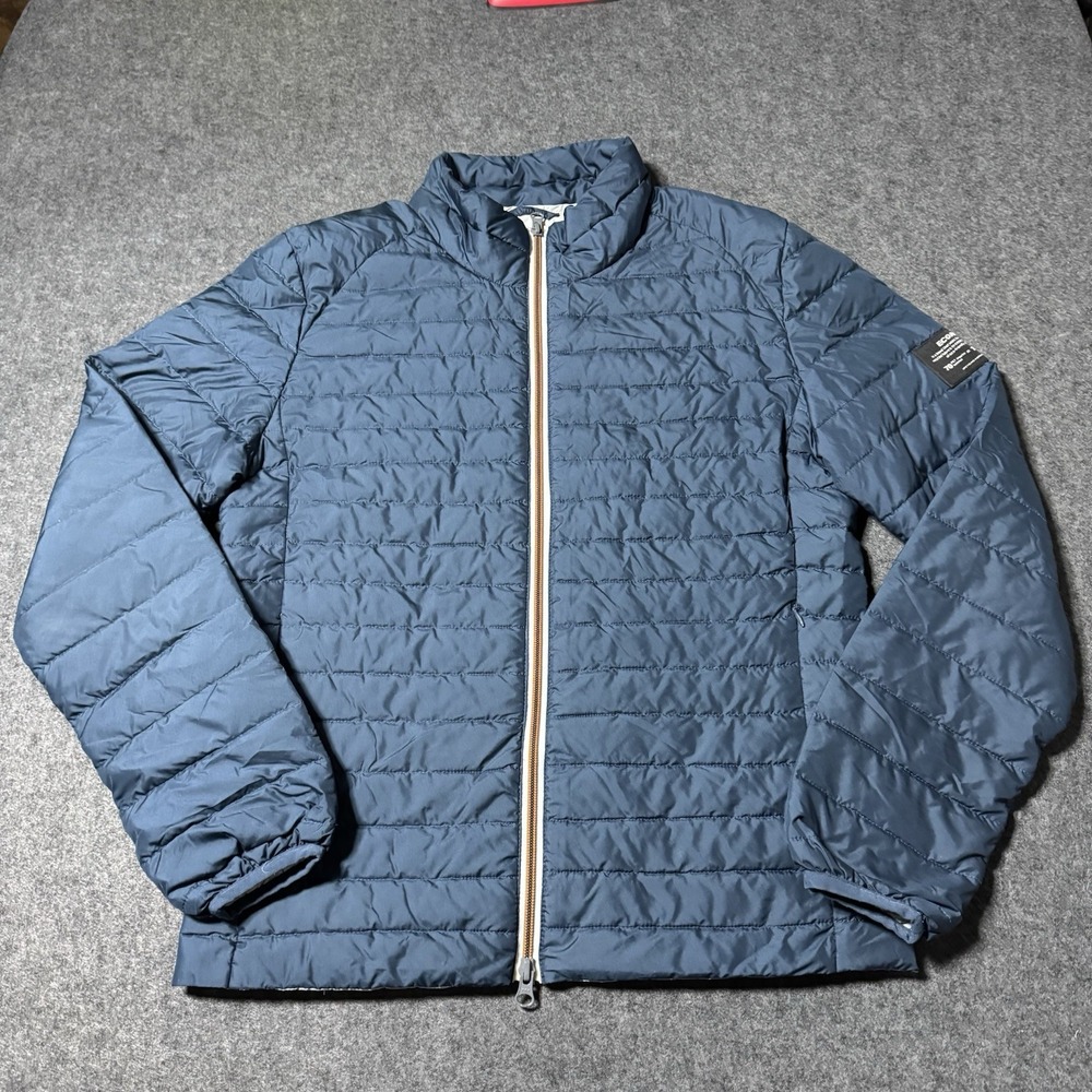 Ecoalf Men's Puffer Jacket Down Filled Blue Pockets Sustainable Small Outdoor‎